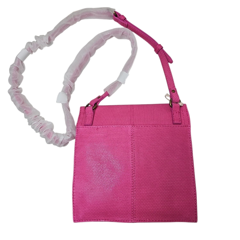American Leather Co. Pink Leather Book Flap Crossbody - Picture 6 of 11